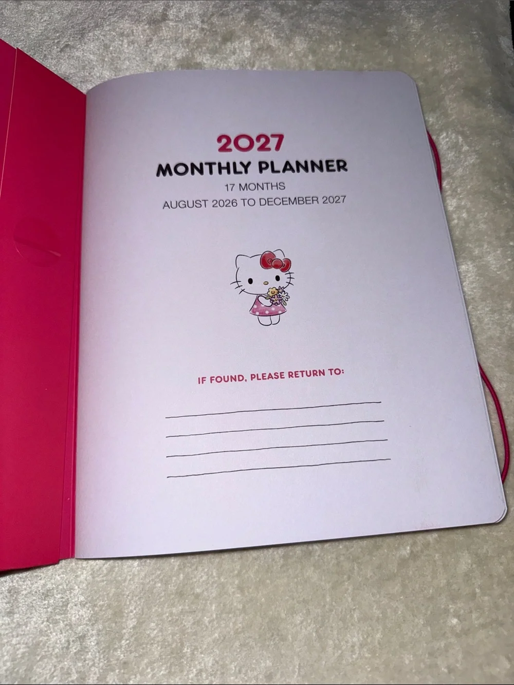 Sanrio Hello Kitty Pink Floral 2027 Planner